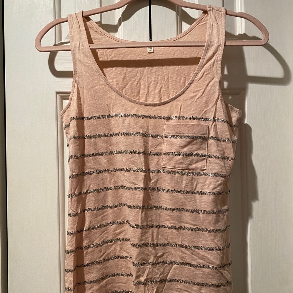 EUC J.Crew Pink Sequence Tank Top XXS